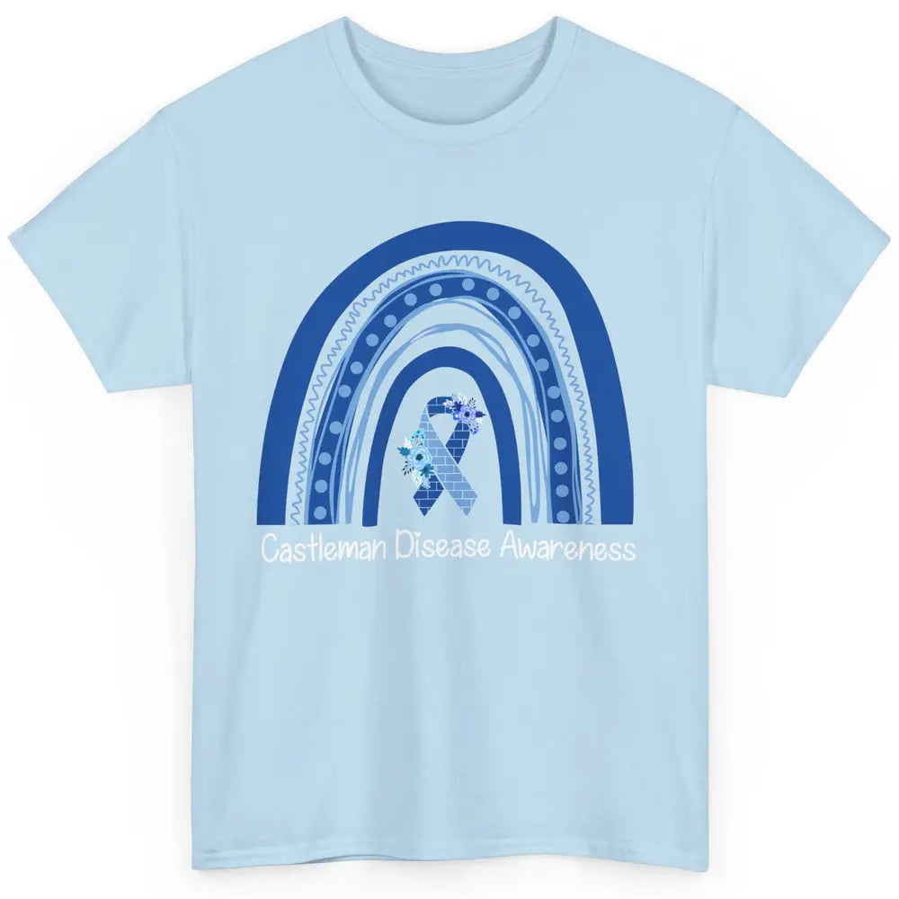 Castleman Disease Awareness Floral Blue Ribbon Rare Disease Classic Unisex T-Shirt