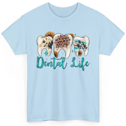 Western Dental Life Tooth Leopard Flower Dentist Hygienist Classic Unisex T-Shirt