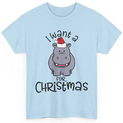 Funny I Want A Hippopotamus For Christmas Tree Hippo Santa Classic Unisex T-Shirt