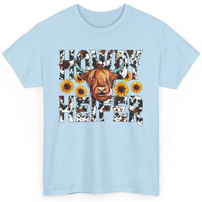 Sunflower Highland Cow Howdy Heifer Western Country Cowboy Classic Unisex T-Shirt