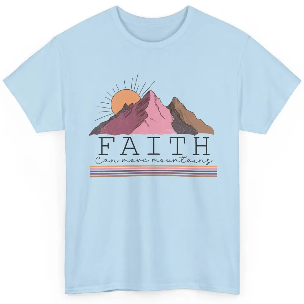 Faith Can Move Mountains Retro Christian Bible Verse Jesus Classic Unisex T-Shirt