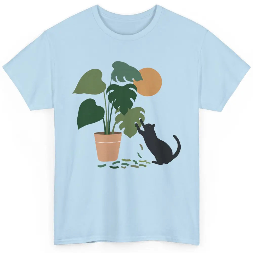 Black Cat And Plant The Making Of Monstera Garden Cat Lovers Classic Unisex T-Shirt