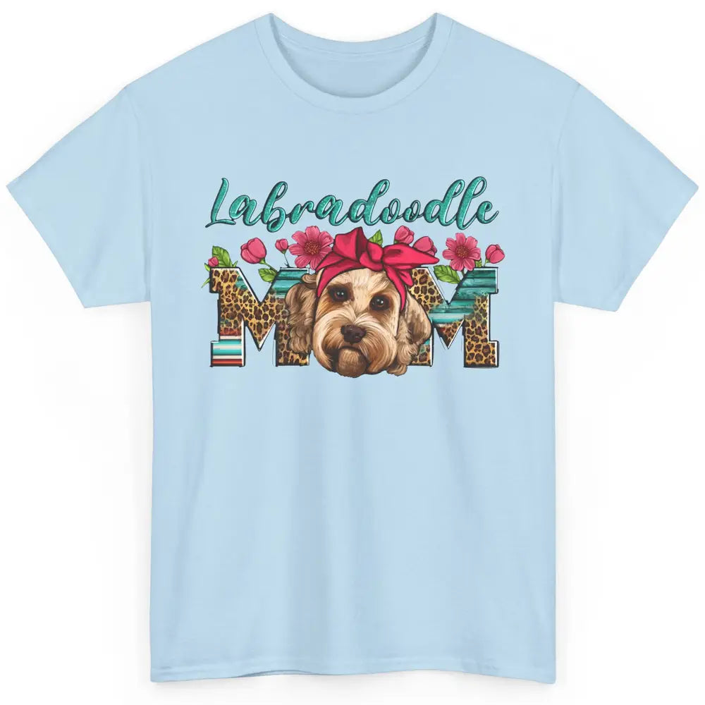 Floral Leopard Labradoodle Mom Dog Mom Mothers Day Gift Classic Unisex T-Shirt