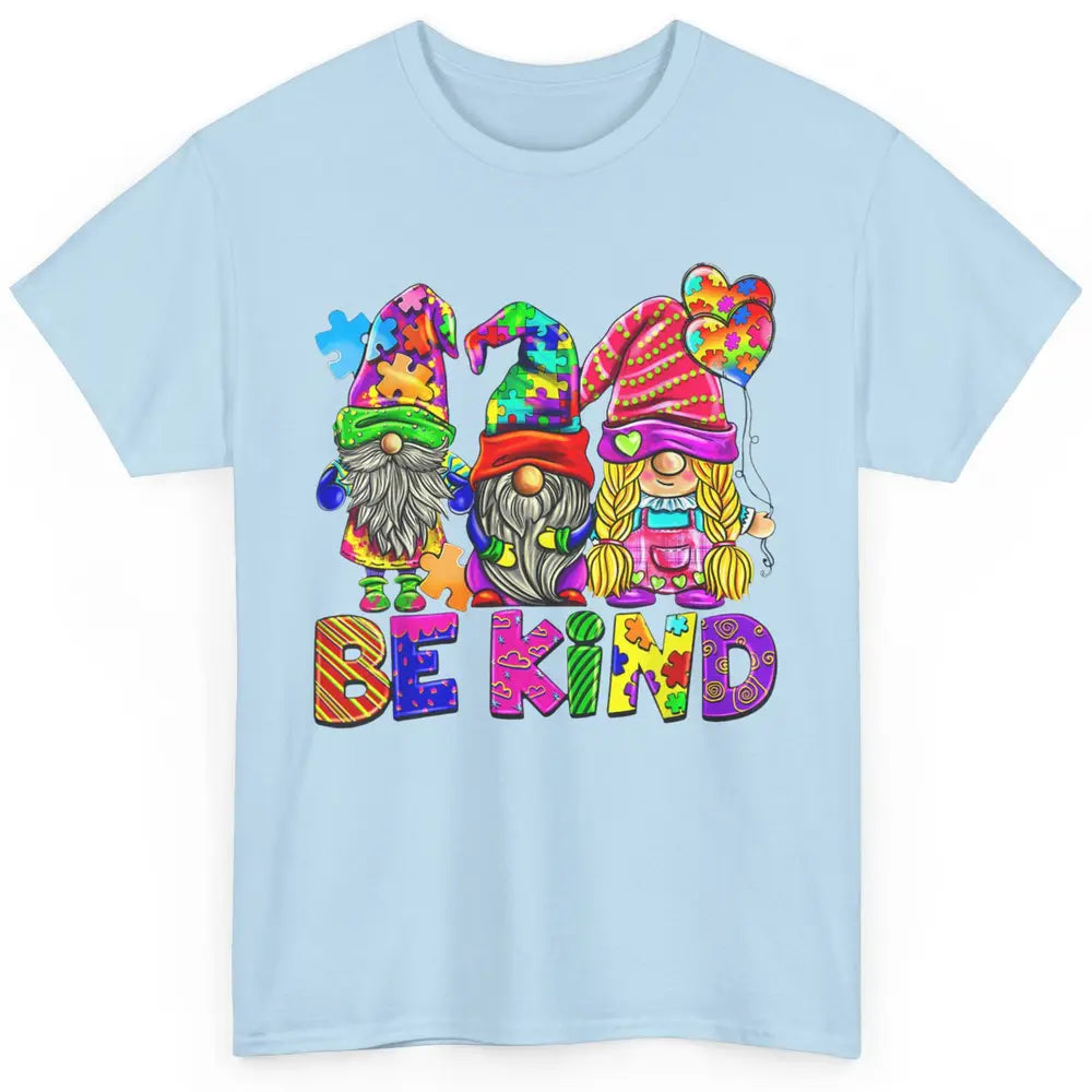 Be Kind Gnome Autism Awareness Month Autistic Jigsaw Puzzle Classic Unisex T-Shirt