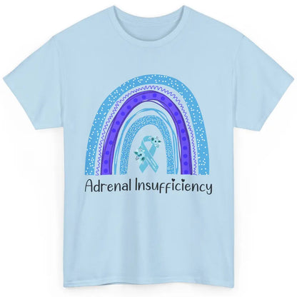 Adrenal Insufficiency Awareness Floral Light Blue Ribbon Classic Unisex T-Shirt