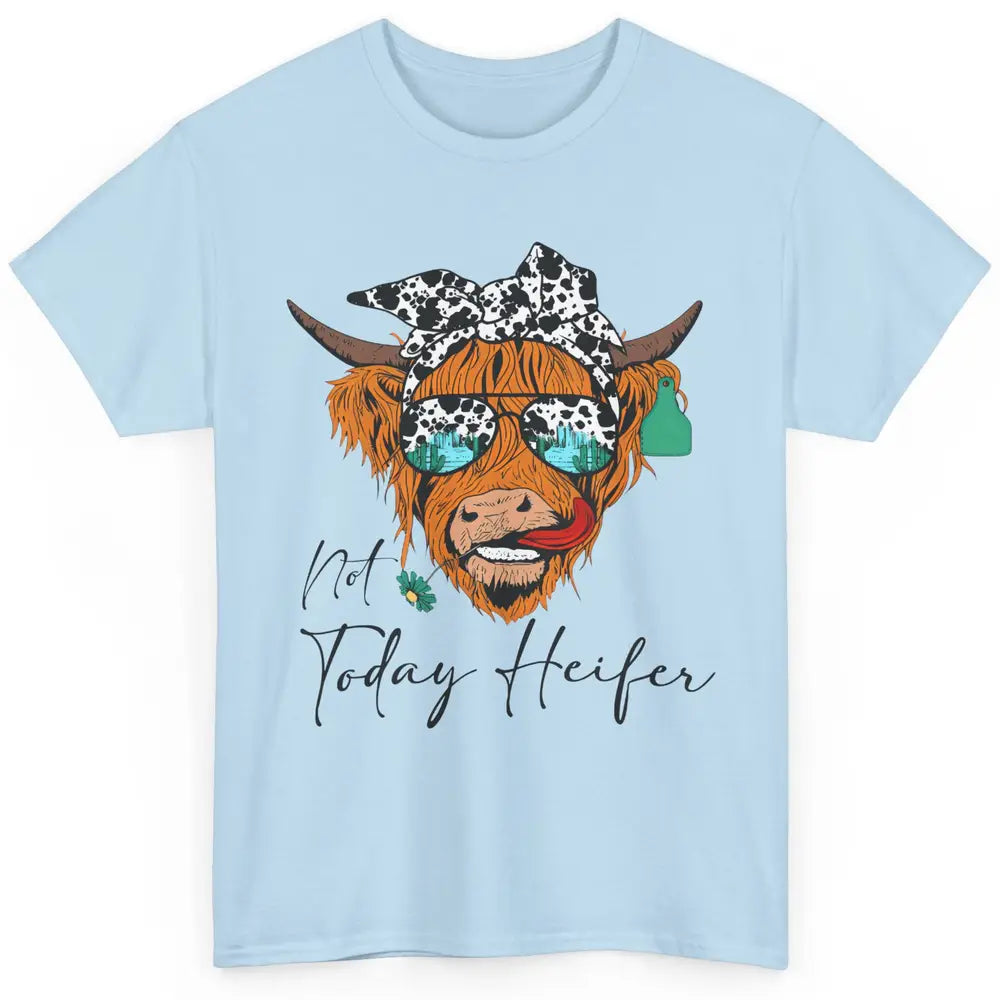 Desert Highland Cow Sunglasses Not Today Heifer Cow Lovers Classic Unisex T-Shirt