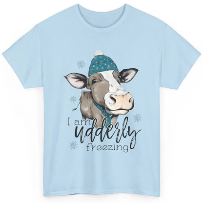 Funny Cow I'm Udderly Freezing Farmer Merry Christmas Winter Classic Unisex T-Shirt