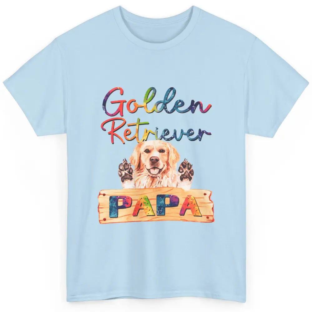 Colorful Golden Retriever Dog Papa Cute Puppy Father Dad Classic Unisex T-Shirt