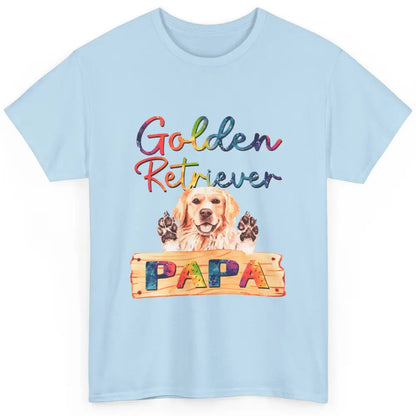 Colorful Golden Retriever Dog Papa Cute Puppy Father Dad Classic Unisex T-Shirt