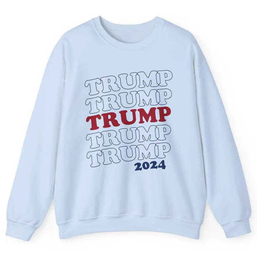 Trump 2024 Election MAGA I'll Be Back US Flag Trump Support Unisex Crewneck Sweatshirt