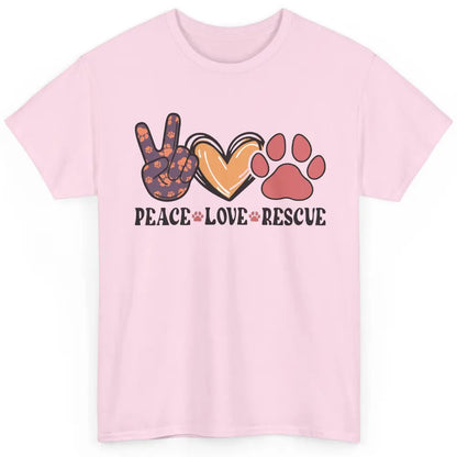 Dog Paws Peace Love Rescue Dog Mom Mothers Day Dog Lovers Classic Unisex T-Shirt