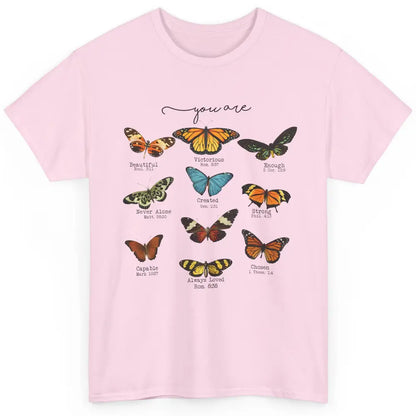 Christian Butterflies God Says You Are Bible Verse Religious Classic Unisex T-Shirt