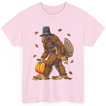 Bigfoot Pilgrim Hat Turkey Thanksgiving Funny Turkey Autumn Classic Unisex T-Shirt