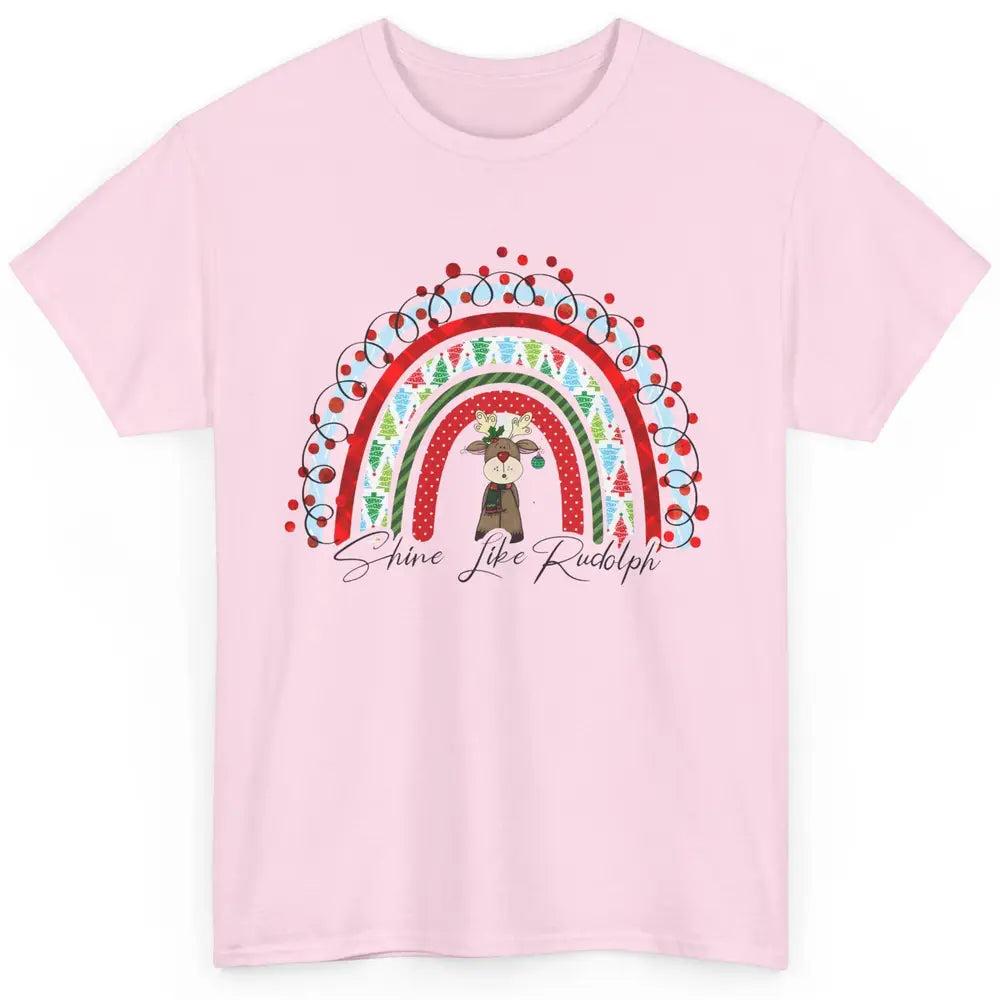 Boho Christmas Tree Rainbow Shine Like Reindeer Christmas Classic Unisex T-Shirt