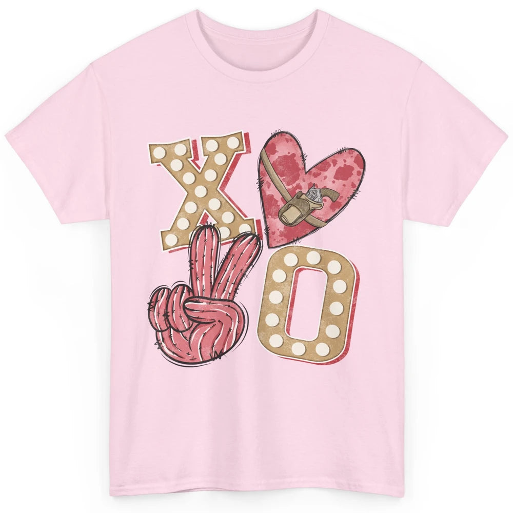 XOXO Hugs And Kisses Leopard Heart Cowboy Love Rodeo Western Country Classic Unisex T-Shirt