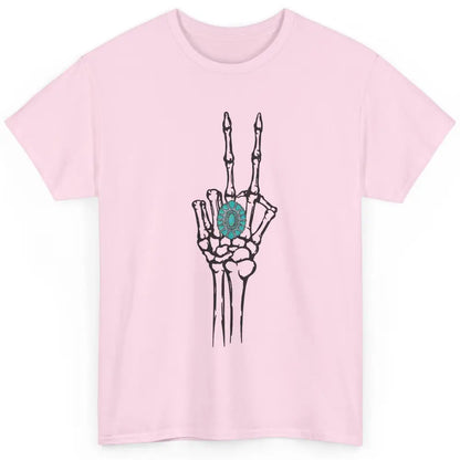 Retro Skeleton Turquoise Ring Western Future Bride Engaged Classic Unisex T-Shirt