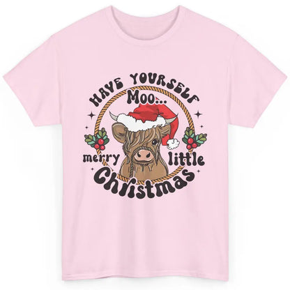 Have Yourself Merry Little Christmas Cow Santa Hat Xmas Gift Classic Unisex T-Shirt