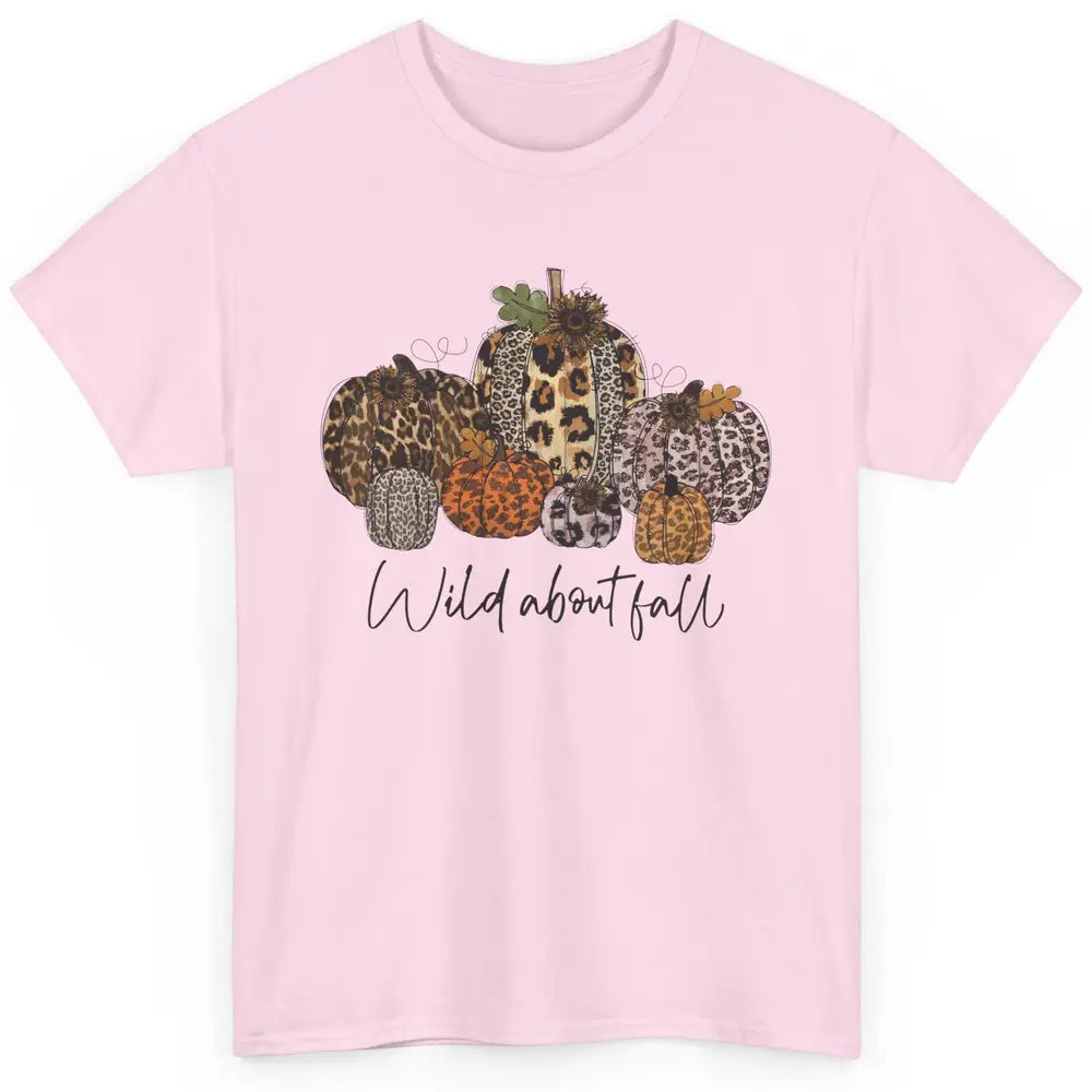 Leopard Pumpkin Patch Wild About Fall Thanksgiving Halloween Classic Unisex T-Shirt