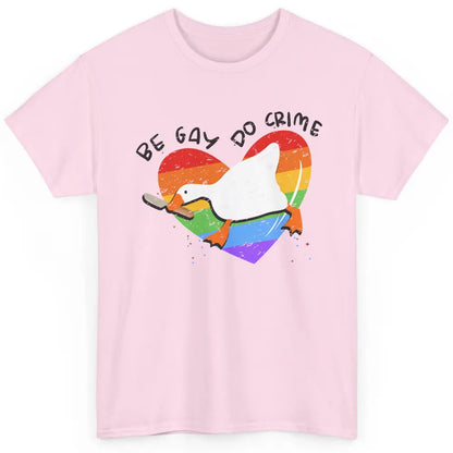 Vintage Duck Rainbow Be Gay Do Crime LGBTQ Community Rights Classic Unisex T-Shirt