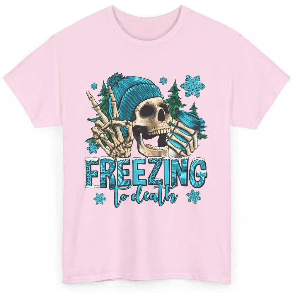 Funny Leopard Skull Freezing To Death Funny Christmas Winter Classic Unisex T-Shirt