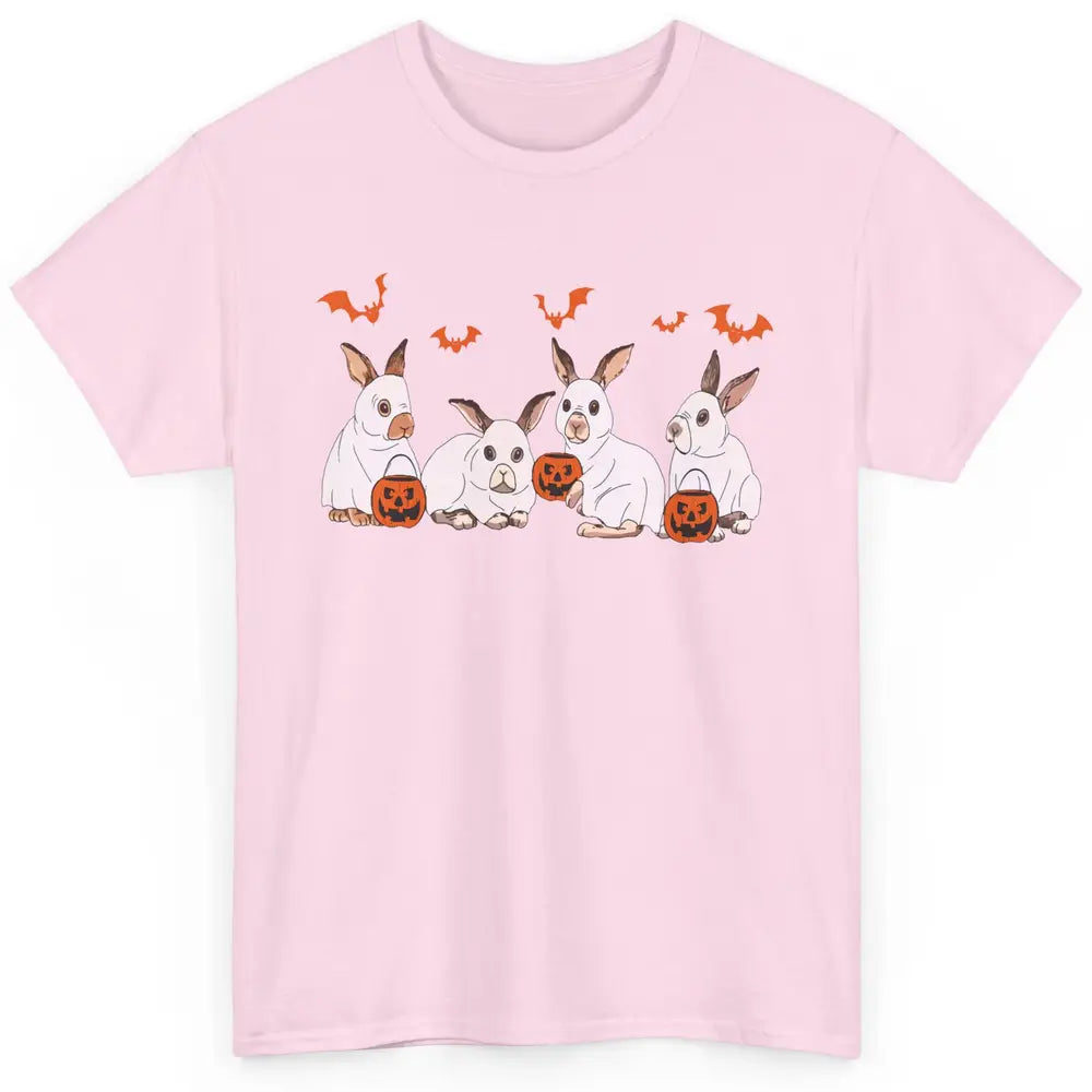 Funny Bunny Ghost Halloween Rabbit Pumpkin Spooky Season Classic Unisex T-Shirt