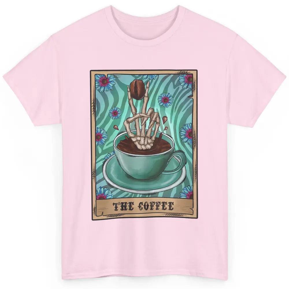 Coffee Tarot Card Skeleton Coffee Cards Sunflower Western Classic Unisex T-Shirt