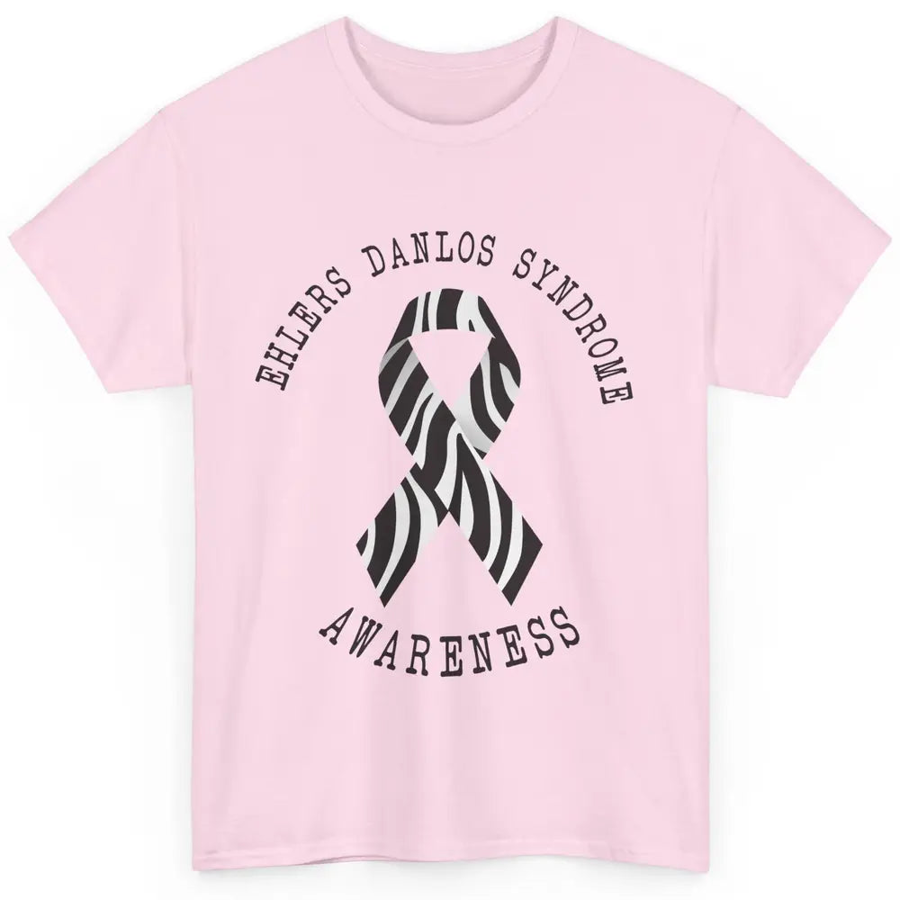 Ehlers Danlos Syndrome Awareness EDS Zibra Ribbon Rainbow Classic Unisex T-Shirt