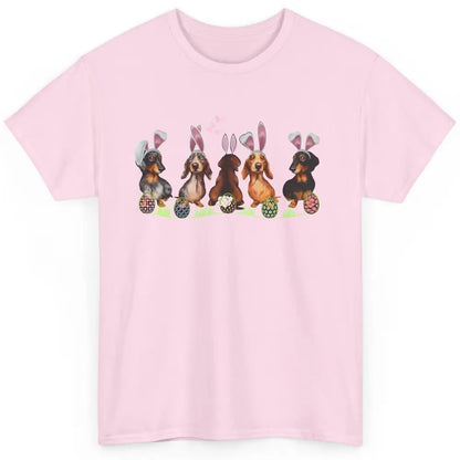 Easter Dachshund With Bunny Ears Cute Dachshund Easter Eggs Classic Unisex T-Shirt