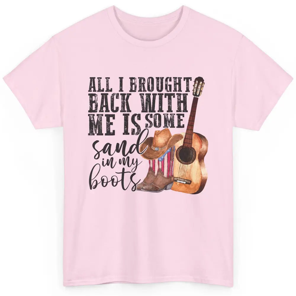 Retro Sand In My Boots Western Cowgirl Cowboy Boots Guitar Classic Unisex T-Shirt