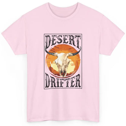 Bull Skull Sunset Desert Drifter Cowboy Rodeo Western Retro Classic Unisex T-Shirt