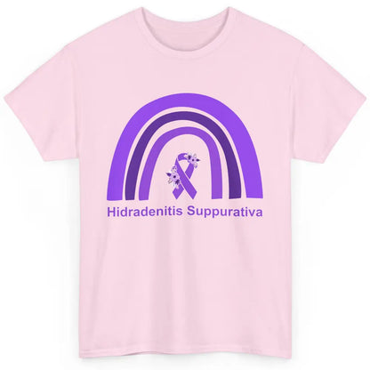 Small Fiber Neuropathy Awareness Floral Purple Rainbow Classic Unisex T-Shirt