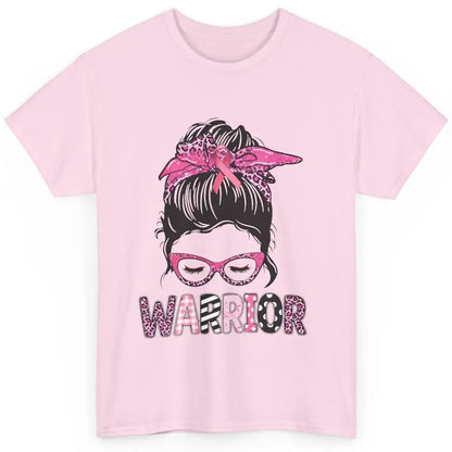 Warrior Fights Cancer Pink Leopard Ribbon Cancer Awareness Classic Unisex T-Shirt