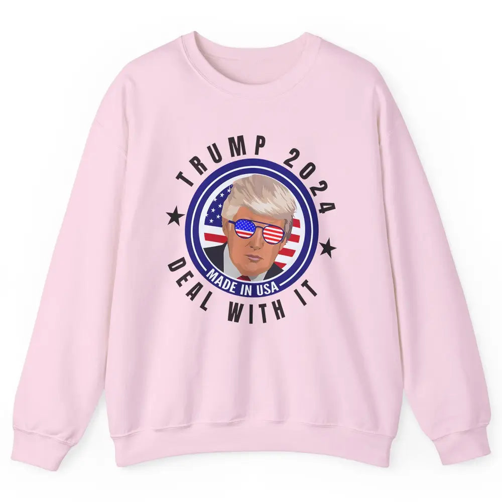 Vote Trump 2024 Deal With It Funny Republican Pro America Unisex Crewneck Sweatshirt