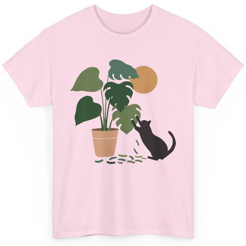 Black Cat And Plant The Making Of Monstera Garden Cat Lovers Classic Unisex T-Shirt