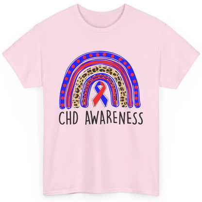 CHD Congenital Heart Disease Awareness Leopard Rainbow Gift Classic Unisex T-Shirt