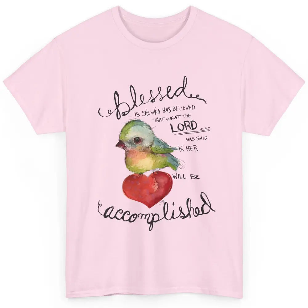 Christian Blessed Is She Who Believed Bible Verse Religious Classic Unisex T-Shirt