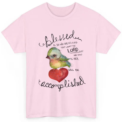 Christian Blessed Is She Who Believed Bible Verse Religious Classic Unisex T-Shirt