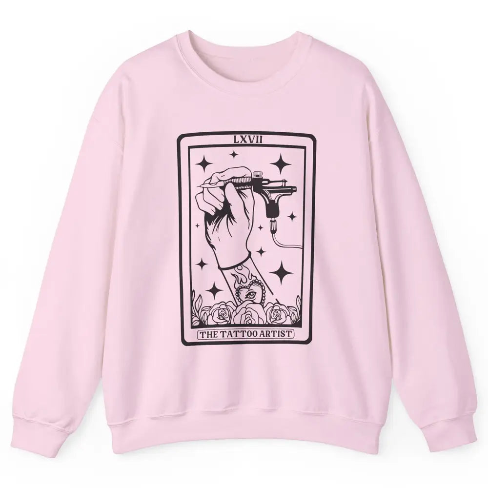 Tattoo Artist Tarot Card Beautician Tattoo Machine Halloween Unisex Crewneck Sweatshirt