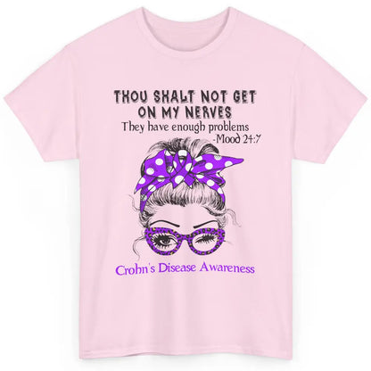 Crohns Disease Awareness Not Get On Nerves Messy Hair Woman Classic Unisex T-Shirt