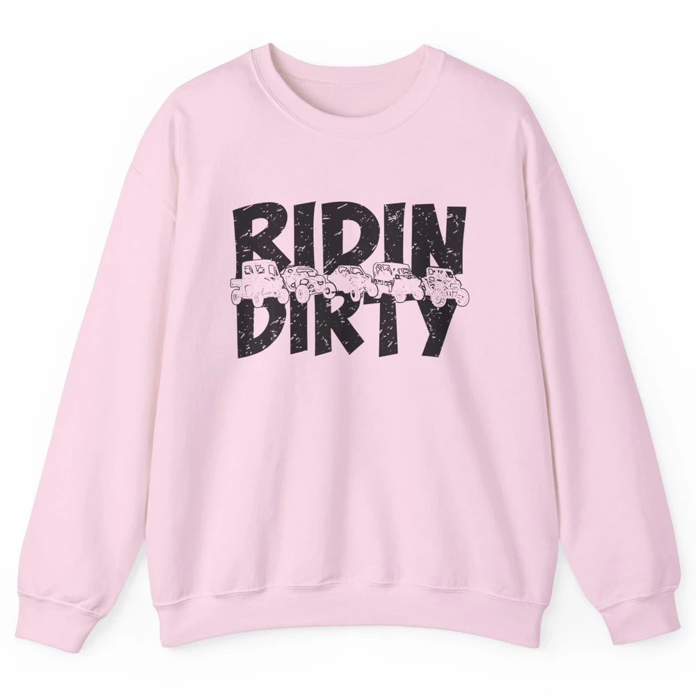 Retro UTV SXS Rider Riding Dirty ATV Offroad Riding SXS Life Unisex Crewneck Sweatshirt