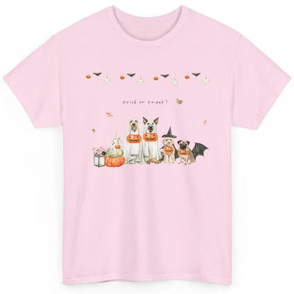 Funny Basset Hound Beagle Pug Ghost Pumpkin Halloween Fall Classic Unisex T-Shirt