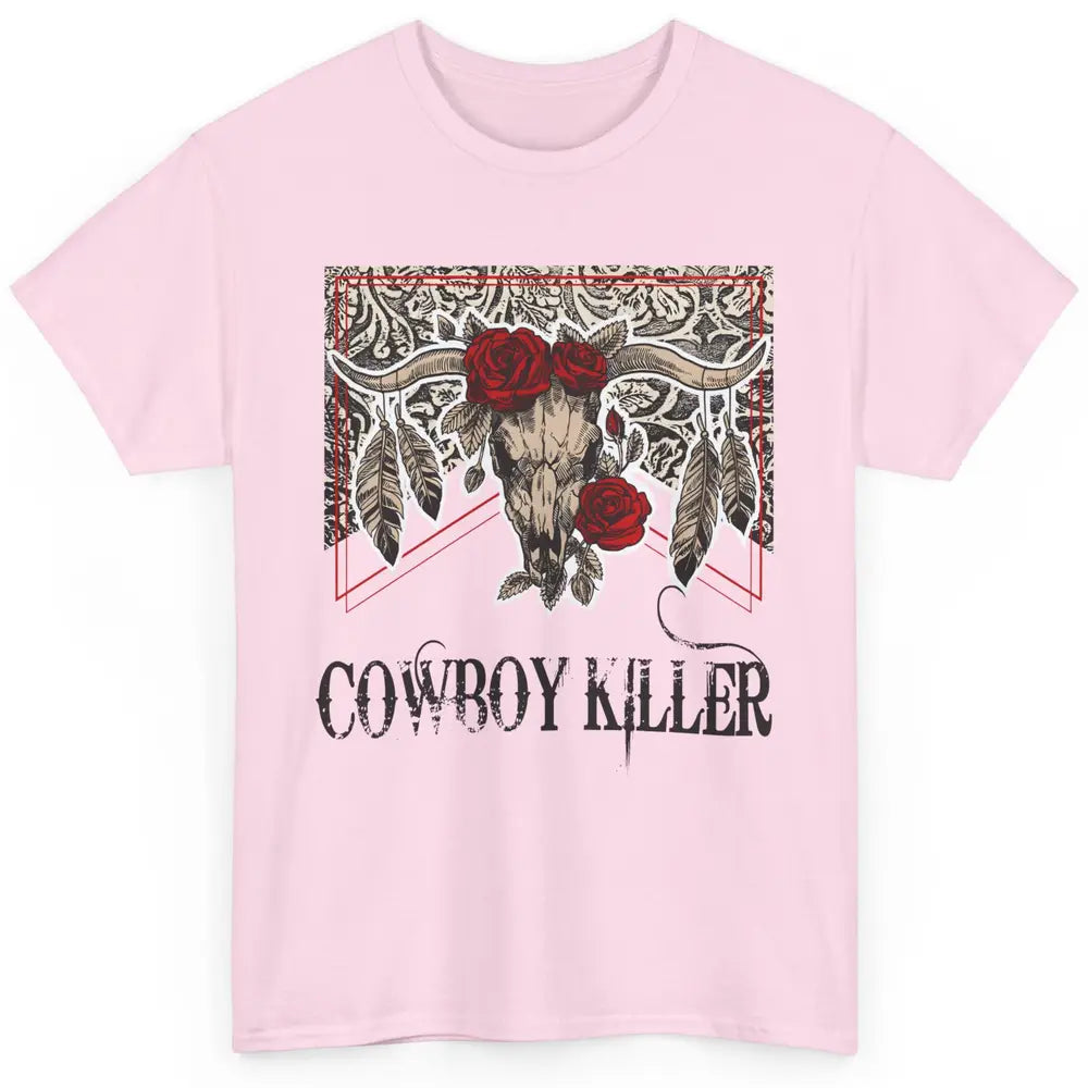 Texas Floral Skull Cowboy Killer Western Country Vintage Classic Unisex T-Shirt