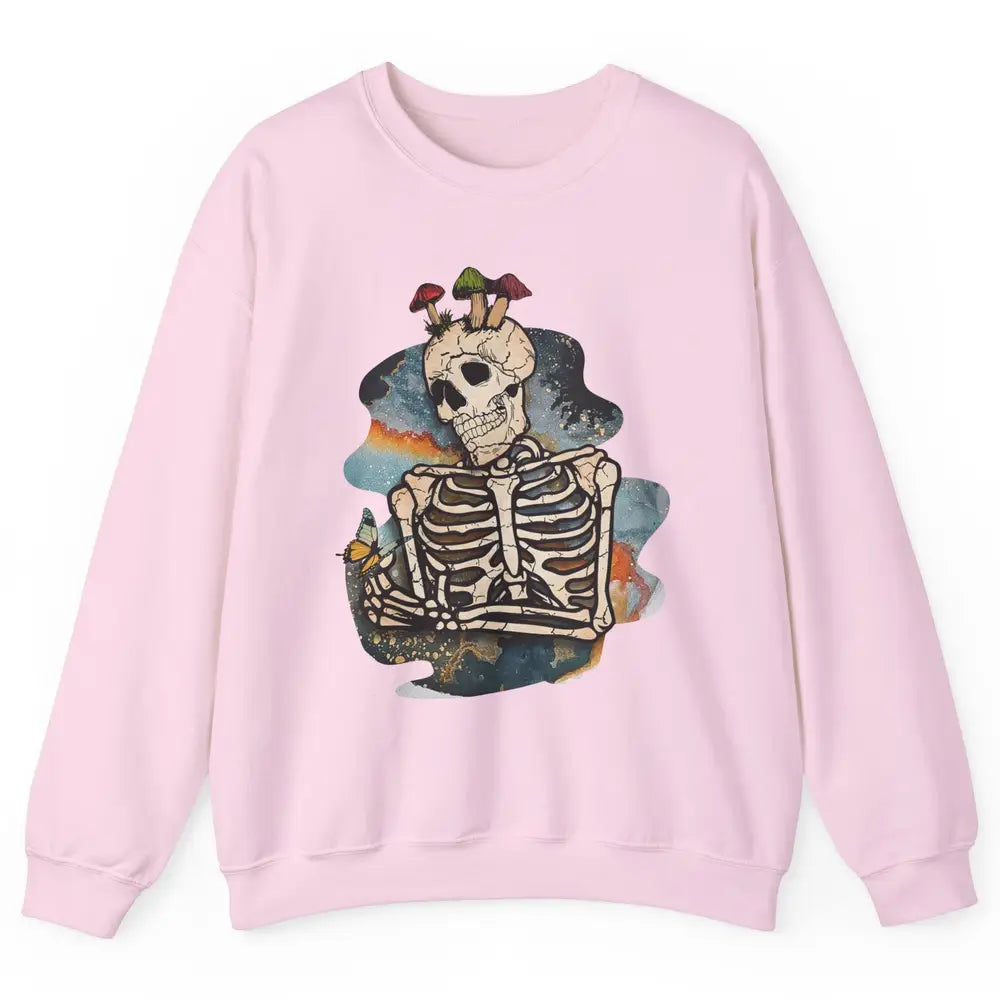 Vintage Skeleton Bundle Mushroom Plant Lovers Gardeners Gift Unisex Crewneck Sweatshirt