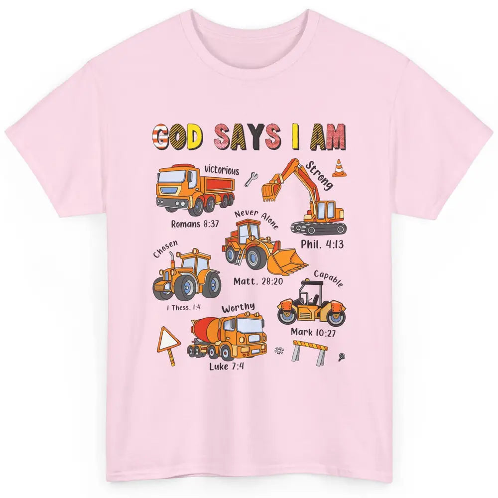 Construction Boy Christian God Say I'm Bible Verse Religious Classic Unisex T-Shirt