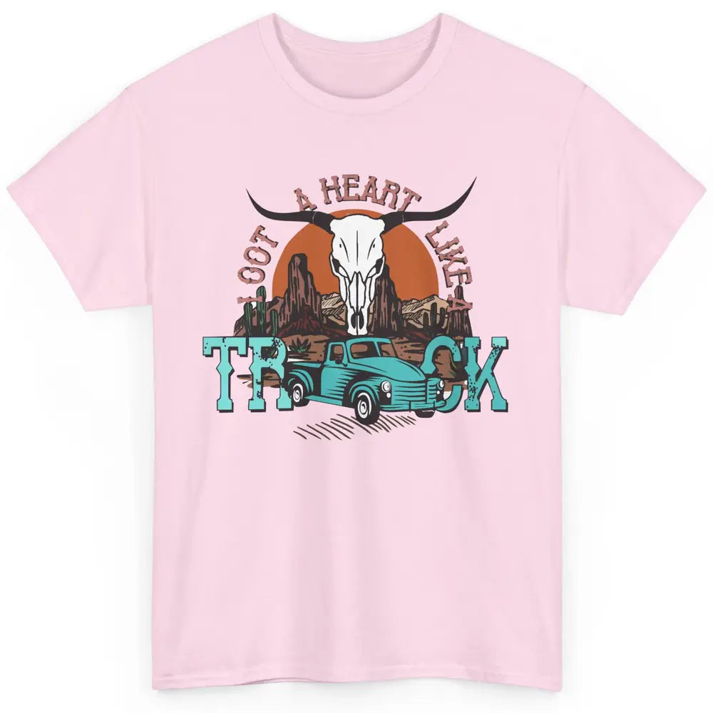 Boho Bull Skull I Got A Heart Like A Truck Western Country Classic Unisex T-Shirt