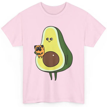 Avocado With Pug Funny Avocado Vegan Pug Lovers Gift Classic Unisex T-Shirt