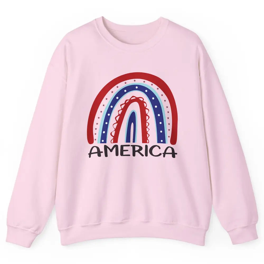 US Flag America Rainbow July 4th American Patriots Gift Unisex Crewneck Sweatshirt