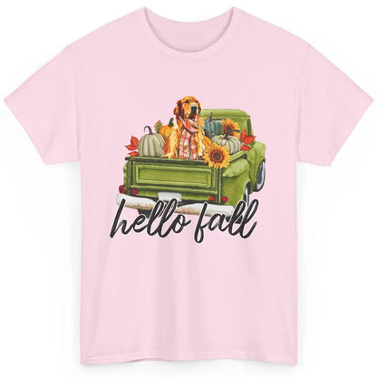 English Golden Retriever Pumpkin Truck Hello Fall Dog Mom Classic Unisex T-Shirt