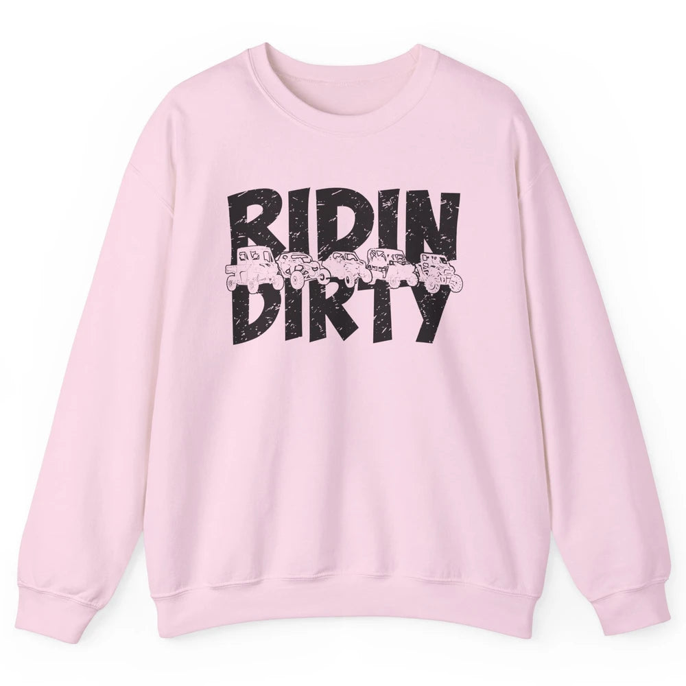 Retro UTV SXS Rider Riding Dirty ATV Offroad Riding SXS Life Unisex Crewneck Sweatshirt