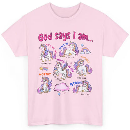 Christian God Says I Am Unicorn Bible Verse Religious Girl Classic Unisex T-Shirt